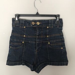 High waisted jean shorts